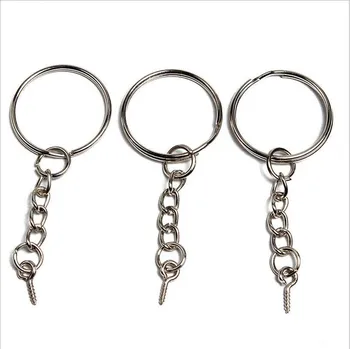 

20pcs/lot Rhodium Plated Tone Key Rings & Keychain with Screw Eye Pins Split Ring Key Chains Sleutelhanger & Aros llaveros Z196