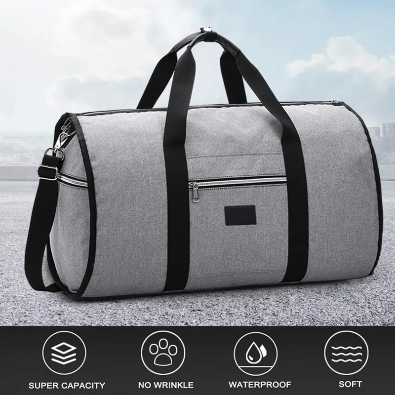 

2 In 1 Hanging Suit Travel Bag Luggage Duffle Garment Bags with Shoulder Strap P7Ding