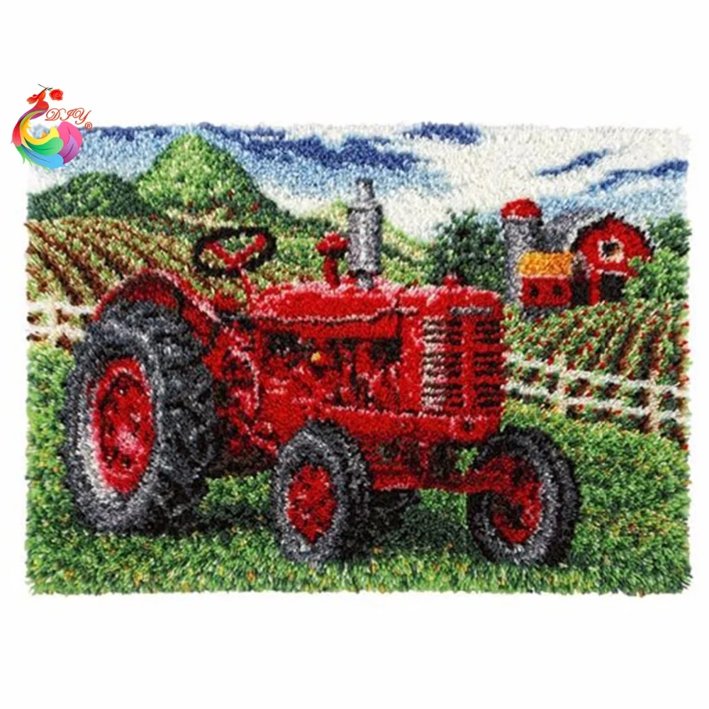 Diy Mat Kit Latch Hook Rug Kit Unfinished Crocheting Rug Yarn Cushion