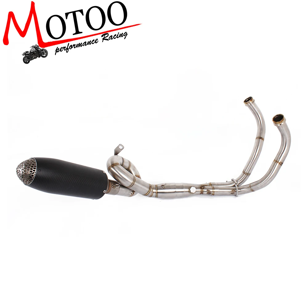 Motoo Full Exhaust system with Muffler black color FOR YAMAHA MT 07 FZ