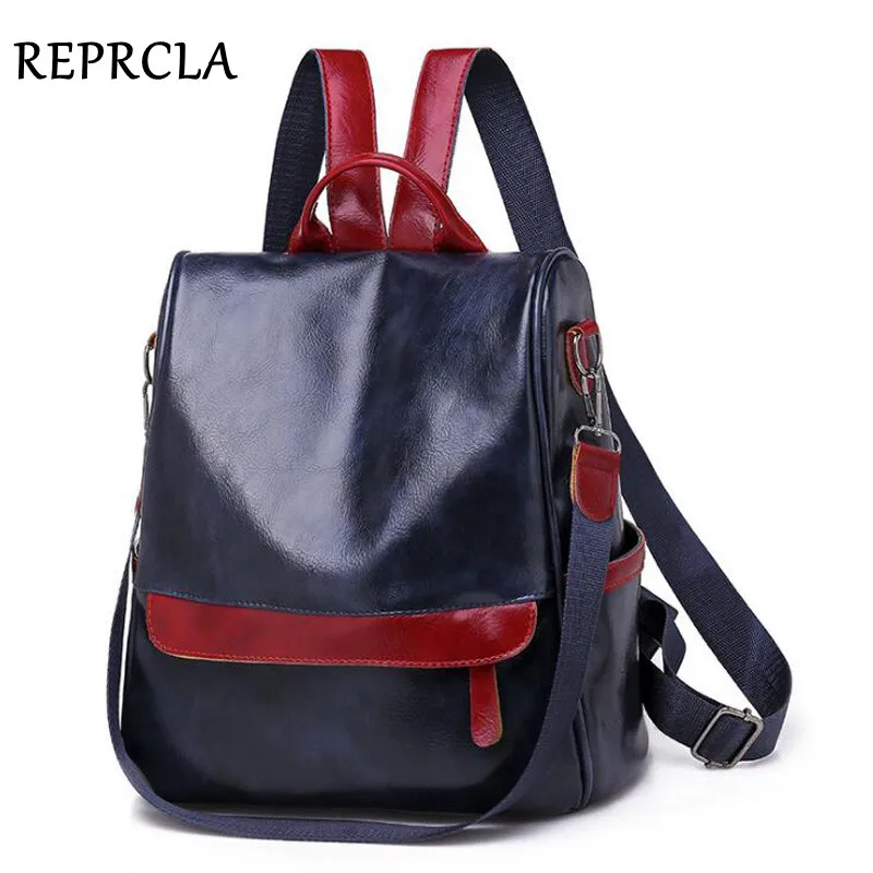 

REPRCLA Casual Anti Theft Backpack Women Travel Shoulder Bag Backpacks PU Leather Bagpack School Bags for Teenage Girls