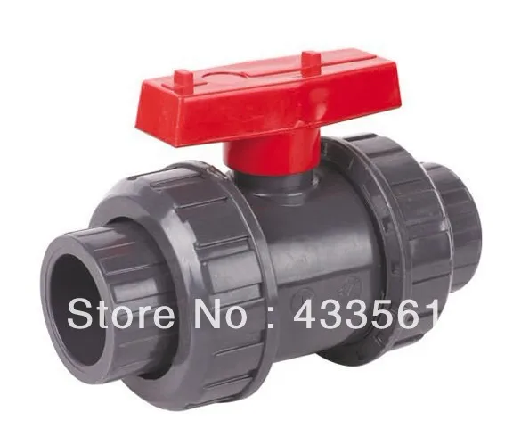 

Free shipping Quality PVC Double Union Water Ball valve size 1/2" for pipeline fluid & Farm irrigation Application