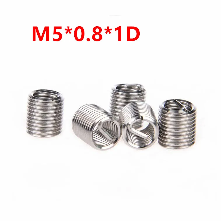 100 шт. M5 * 0 8 1D проволочная Резьбовая вставка m5x1d винтовая втулка резьбовые вставки