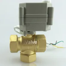 3/" DN20 9 V-36 V AC/DC 3-ходовый исполнительный механизм клапана с моторным шариком нормально закрытый три пути латунь CR2-02 Электрический шаровой кран