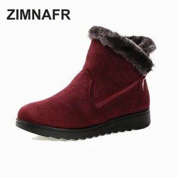 

ZIMNAFR BRAND 2017 WINTER WOMEN WINTER BOOTS WARM FLOCK ZIP CODE FLAT LIGHT FLEXIBLE WOMEN BOOTS PLUS SIZE 35-41