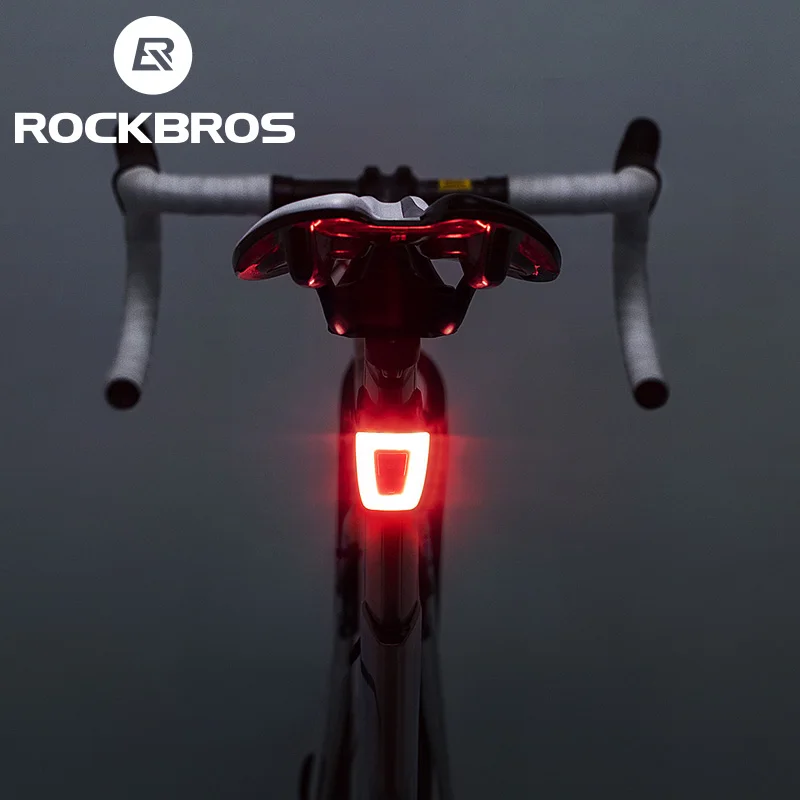 Best ROCKBROS Bicycle Rear Light Waterproof Bike Cycling Helmet Taillight LampUSB Rechargable Warning Safety Night Riding LED Light 0