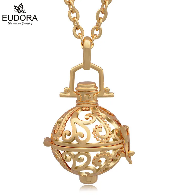 5Pcs Eudora 18mm Harmony Bola Ball Locket Pendant Necklace Gold Color Aromatherapy Lockets