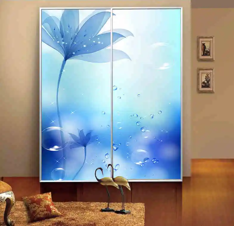 

Customized Sliding Door Sticker Bathroom Opaque Sticker Glass Foil Scrub Static Window Paper Impervious Sticker Dream