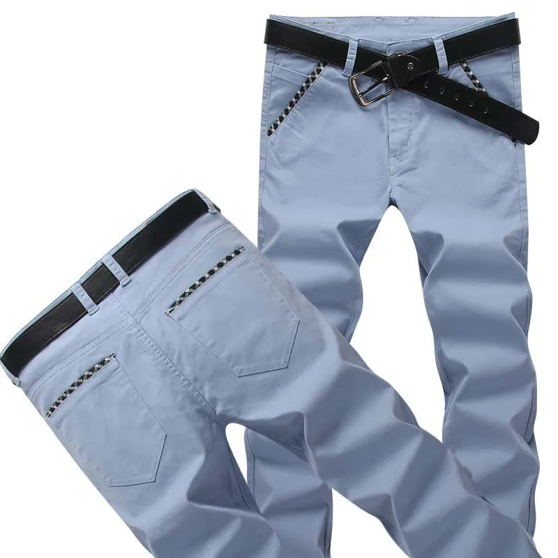 Новые мужские брюки повседневные Прямые брюки мужские Узкие хлопковые длинные брюки высокого качества большие размеры 6 цветов брюки для мужчин