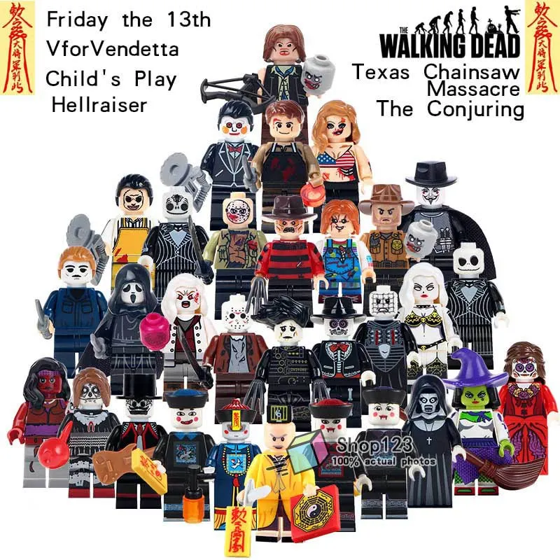 

31PCS/LOT Horror Theme Movie Zombies Ghost the Walking Dead Corpse Building Blocks Collections Toys For Children