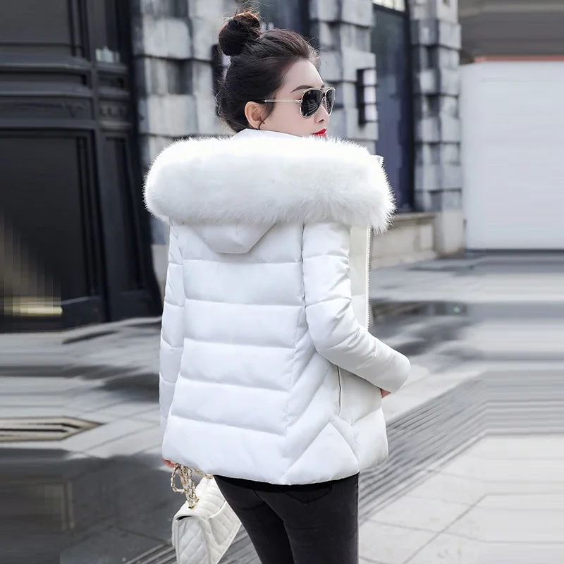 

Winter Female Warm Jacket 2019 Fashion Winter Jacket Women Plus size 5XL Fake hair collar Women Parkas Hooded Down Cotton Coat