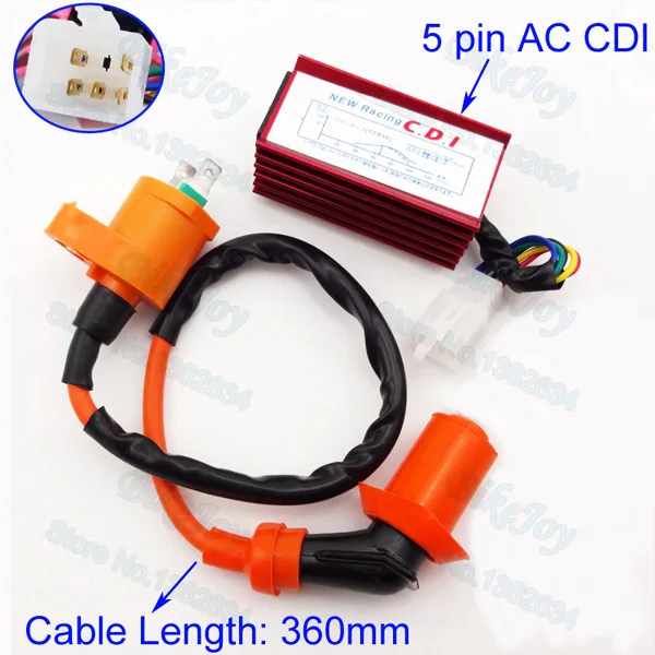 Racing Ignition Coil & 5 Pin AC CDI For Spree SYM DD50 Dio Elite SB50