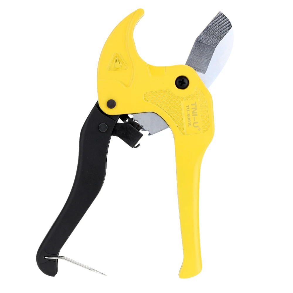 

TU-6301E Dual Colors Pipe Cutter Handle Cutting Tool Ratcheting PVC Pipe Cutter Plier Plastic Pipe and Tubing Cutter