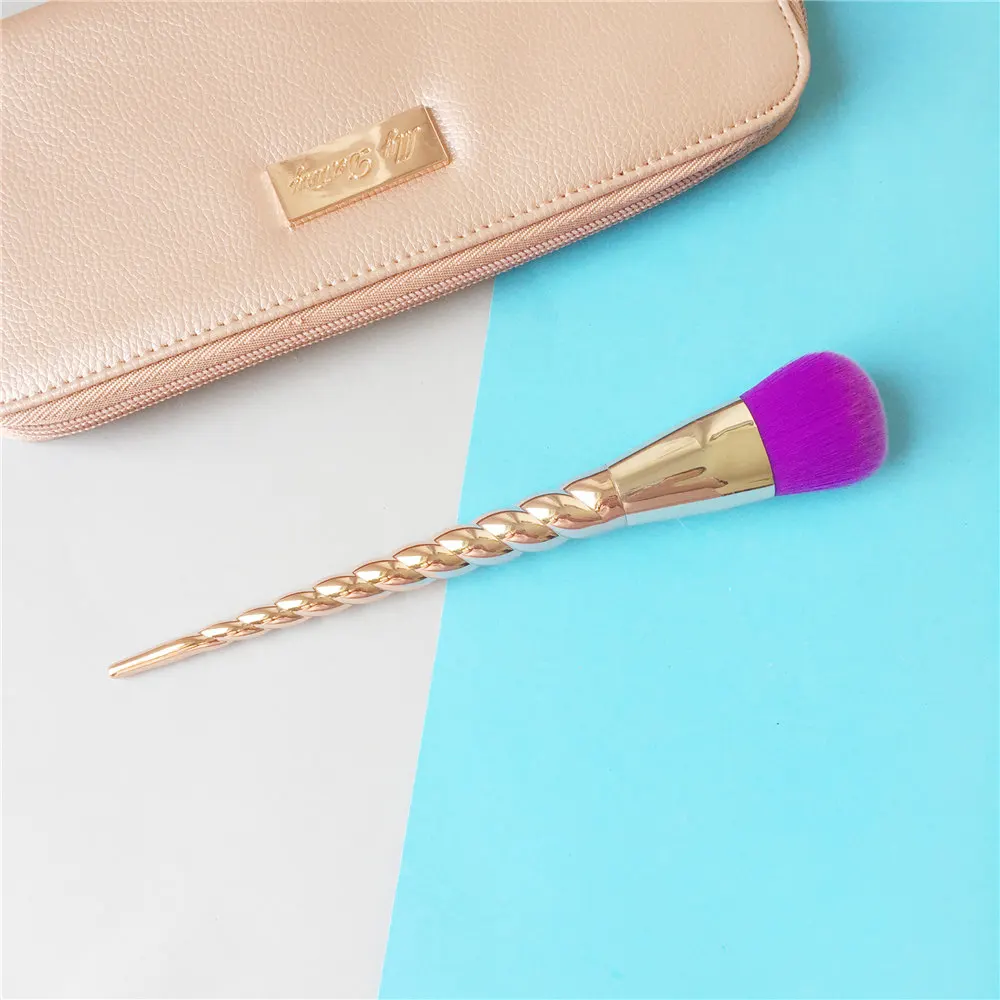 Escova com Bolsa de Couro Sintético de Alta o Meu Destino em Espiral-forma Unicórnio Conjunto Escova Qualidade Beleza Liquidificador Maquiagem Ferramenta 9-peças Kit 12 Cheap Aplicador de sombra