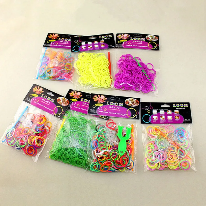 2015 Rubber Loom Bands Loom Set Bands Refill Kits Children DIY Charms