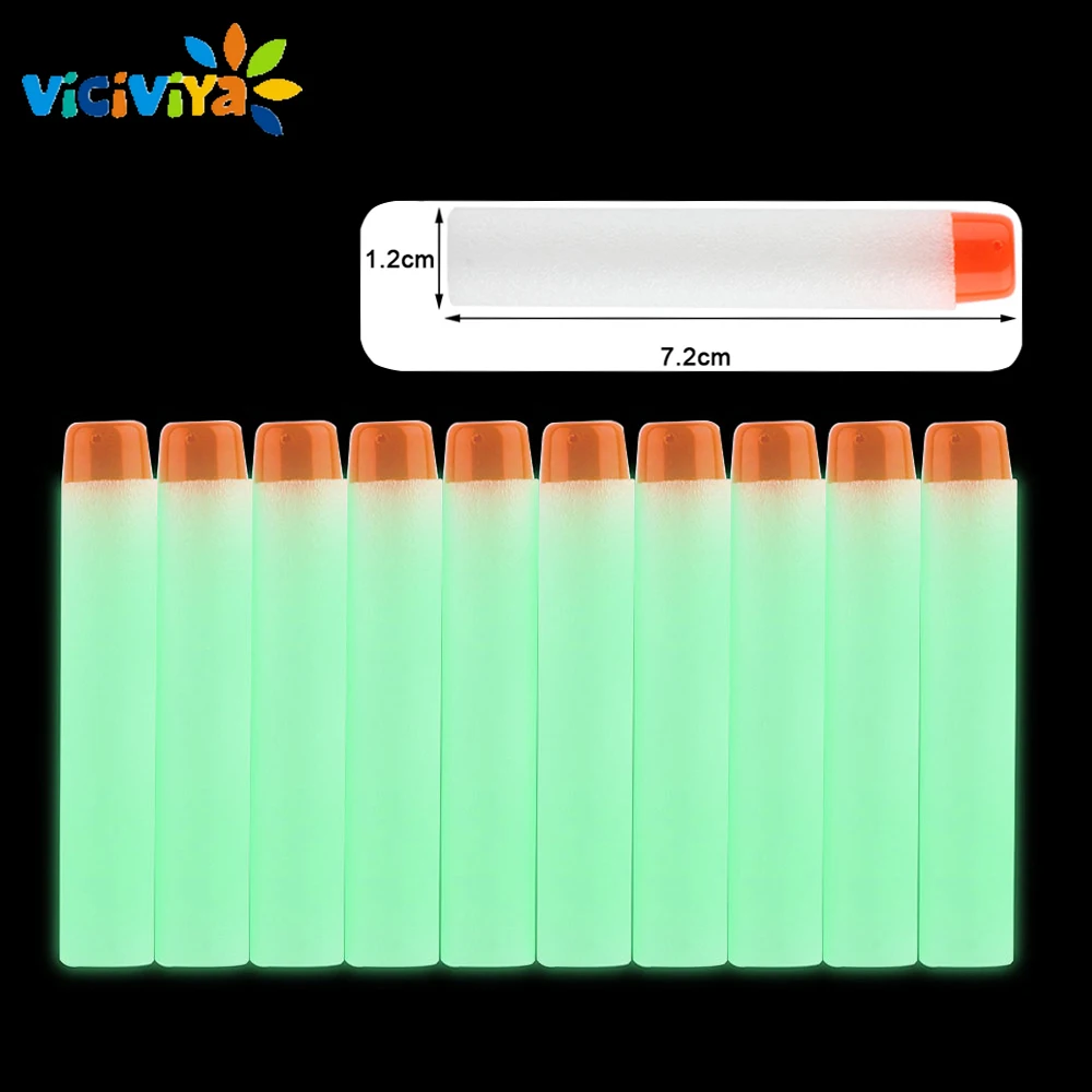 

7.2cm white Luminous Soft Bullet Dart Foam Bullet for Nerf gun toys
