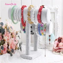2 Tiers T-Bar Velvet Bangle Bracelet Wholesale High Quality Hot Watch Holder Jewelry Display Stand Free Shipping Dec 14
