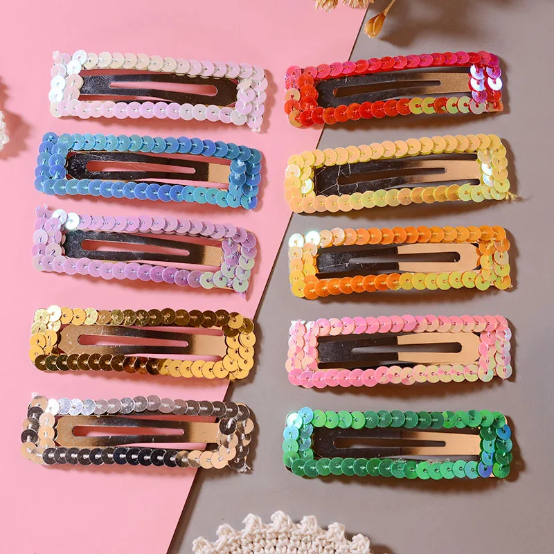 Girl Colorful Sequin Hair Clips Hairpin Barrette Snap Bobby Pin Hair Accessories Girl Colorful Sequin Hair Clips Hairpin Barrette Snap Bobby Pin Hair Accessories