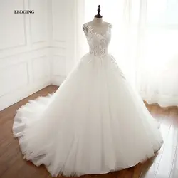 Настоящая фотография свадебное платье бальное с вырезом лодочкой спинки суд поезд невесты свадебное плюс размеры индивидуальный заказ