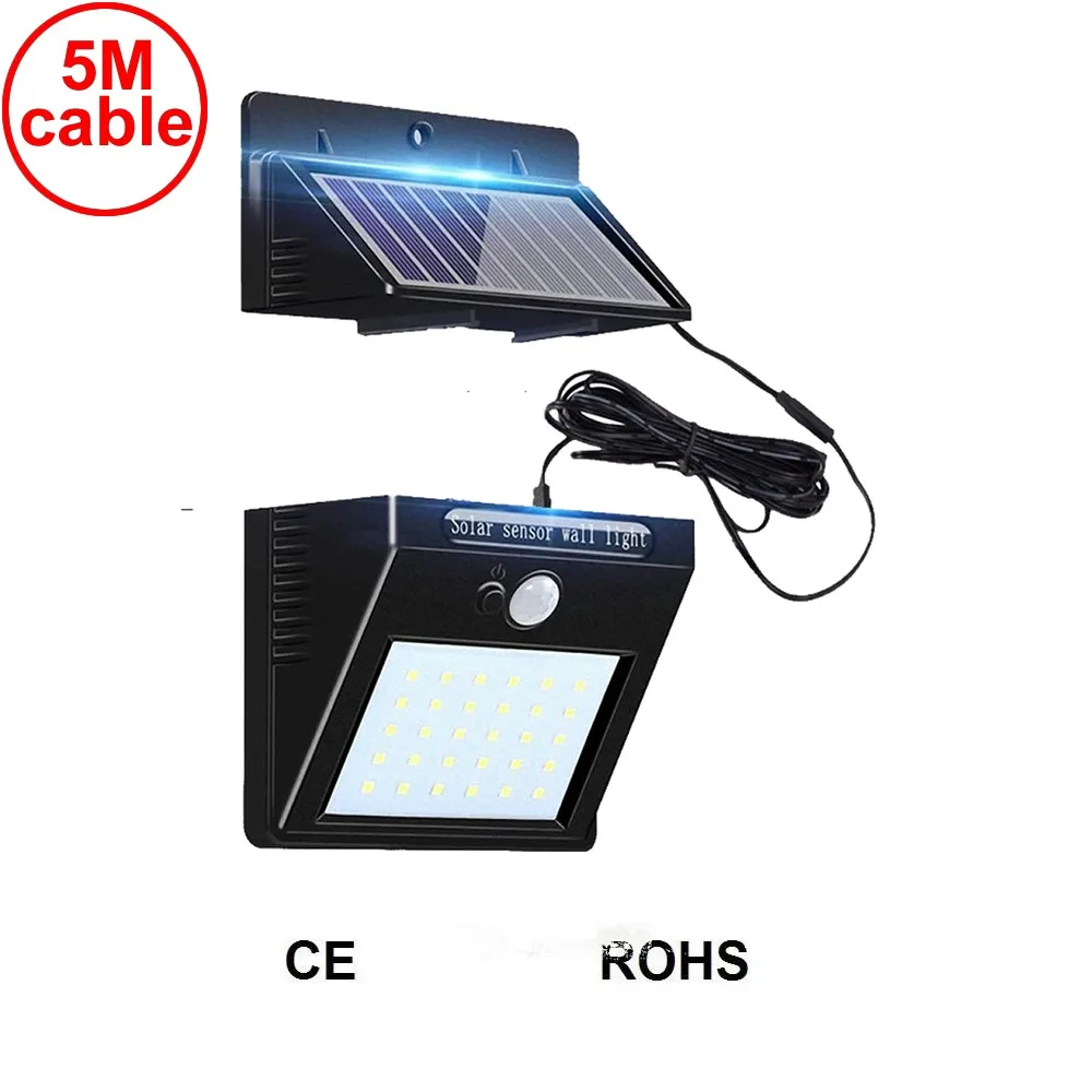 

30 leds solar light led lamp split solar panel motion radar waterproof garage patio lantern security deck fence decor emergency