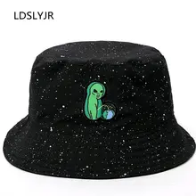 LDSLYJR хлопок, шапка-ведро с вышивкой пришельца, шапка для рыбака, шапка для путешествий на открытом воздухе, шляпа от солнца, шапки для мужчин и женщин 35