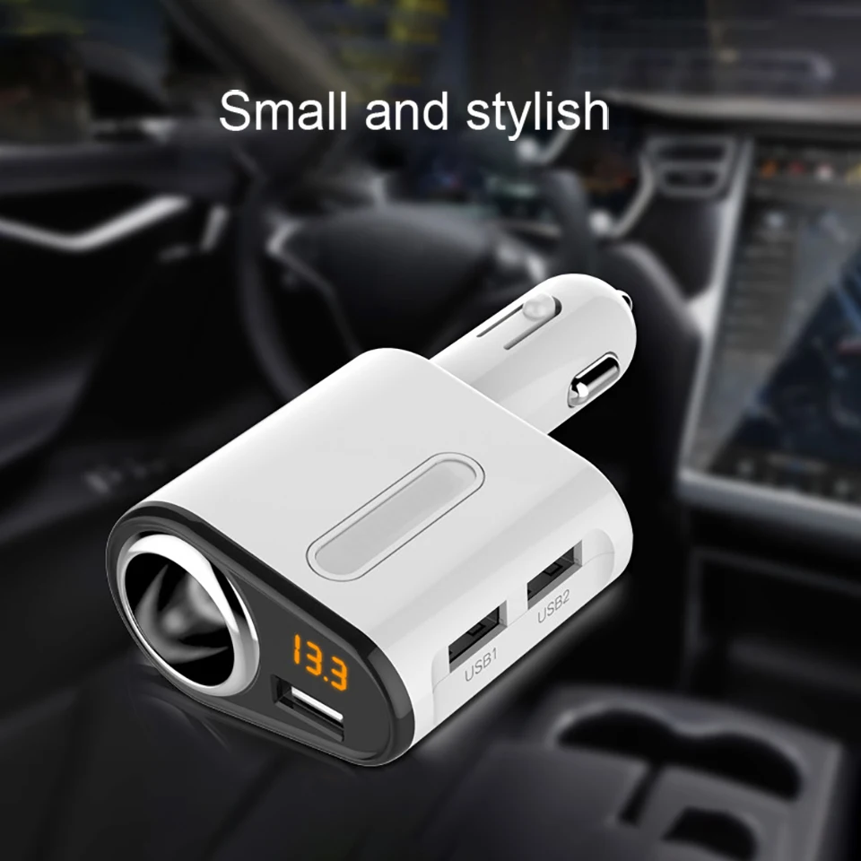 Cunymagos Quick Charge 5V 3.1A 3 Ports USB Car Charger For iPhone Samsung 12V-24V Car Cigarette Lighter Socket Adapter Charger (5)