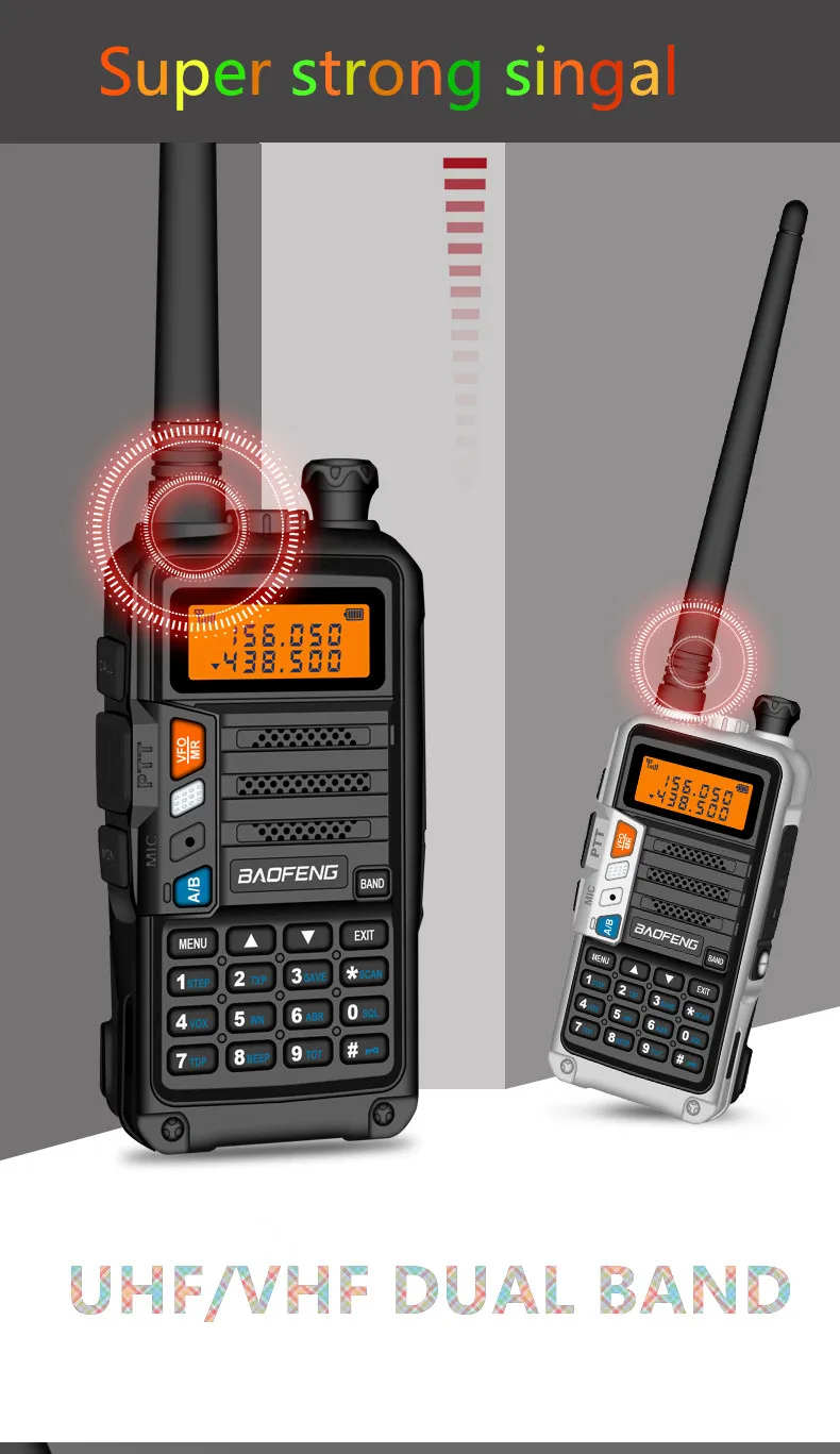 Baofeng UV-860(UV-5R plus) двухстороннее радио 136-174/400-520 МГц Pofung uv5r bf-uv860 Ham cb радио рация uv 5r uv 860