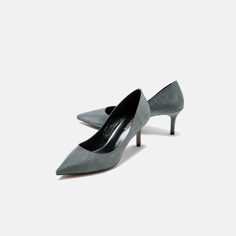 

MELODIE 2019 New Style Genuine Leather Pointed Toe High Heels Shoes Woman Thin Heels Shallow Womens Shoes Office Lady MCJ011