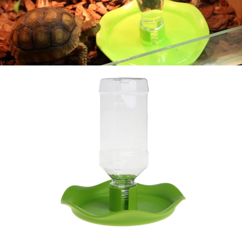 

Reptile Water Drinker Dispenser Food Bowl Lizard Feeder Round Dish Drink Bottle Feeder Tray Tortoises Gecko Turtles Feeding Kit