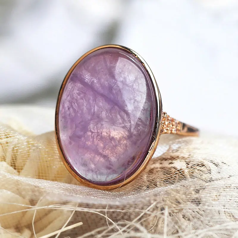 Женское Ювелирное Украшение в стиле ретро|purple stone rings|chrysoprase ringsstone ring |