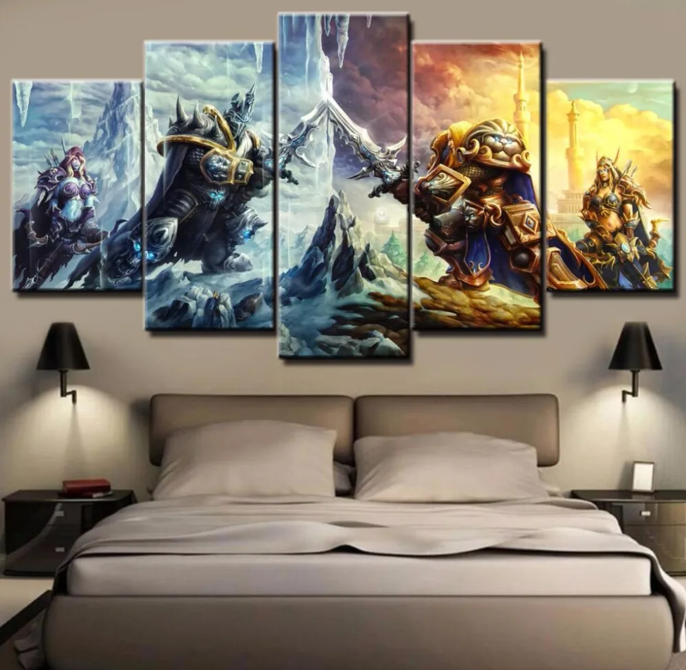 5 Piece HD Print Custom Made Paintings on Canvas Wall Art for Home