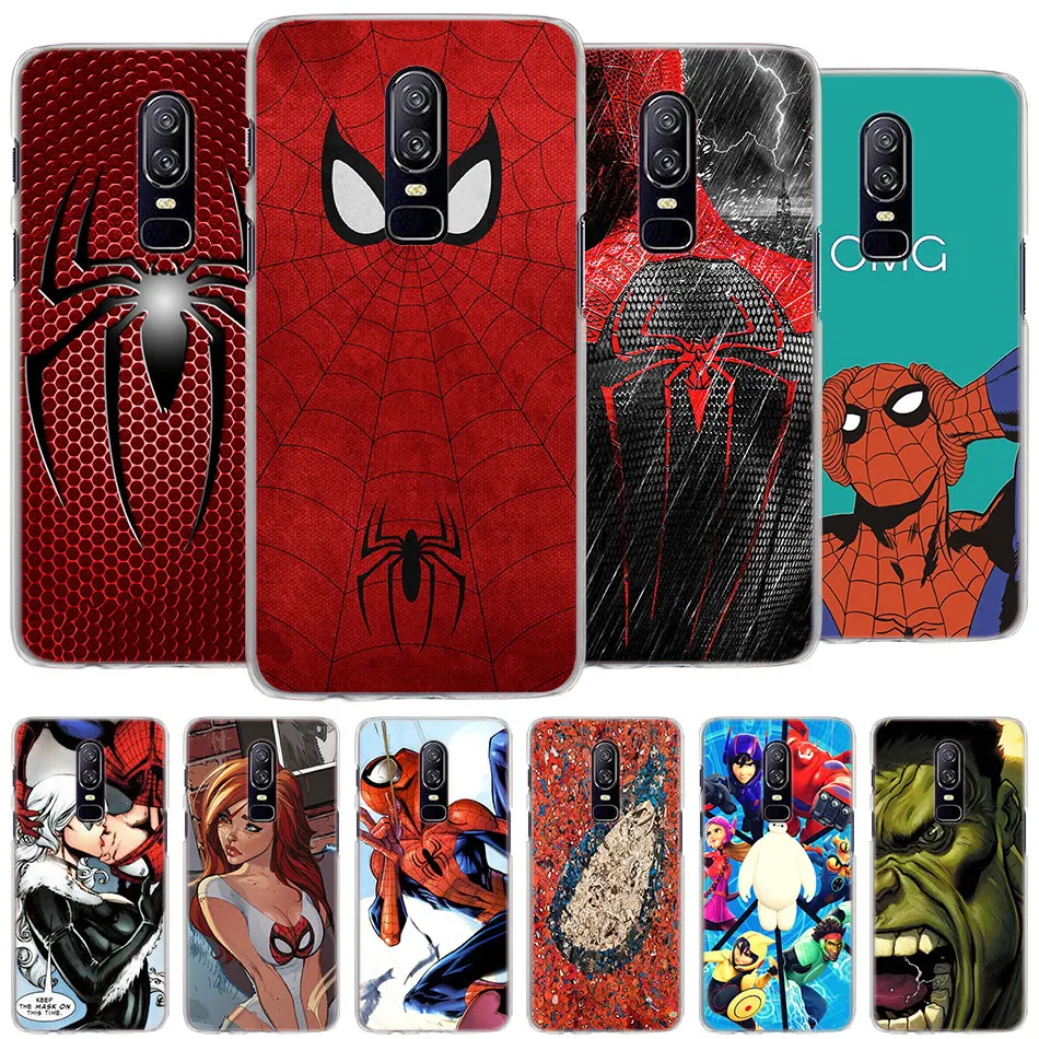 

Marvel hero Spider Man Case Cover for Oneplus 5T 6T 6 PC Hard Mobile Phone Bag Case for Oneplus 6 6T 5T Case Cover