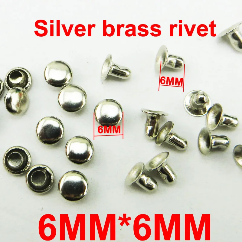 1000PCS 6MM*6mm silver brass RIVET buttons sewing clothes accessorY