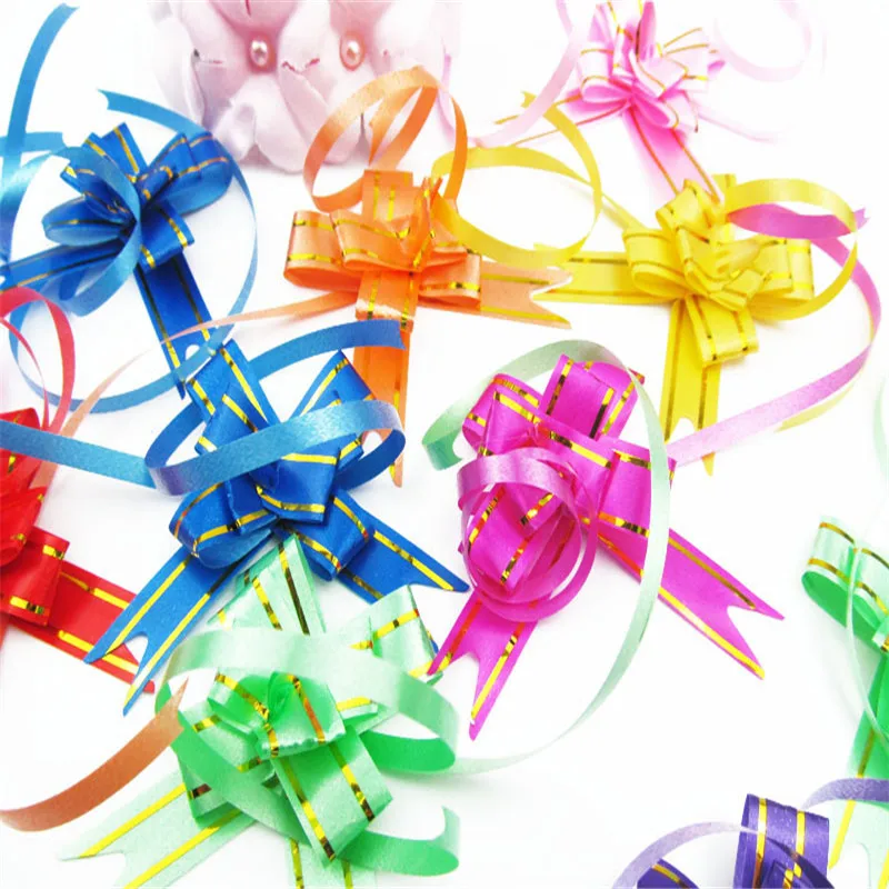 10PCS Multipattern Wrap Color Pull Bow Flower Wedding Birthday Party