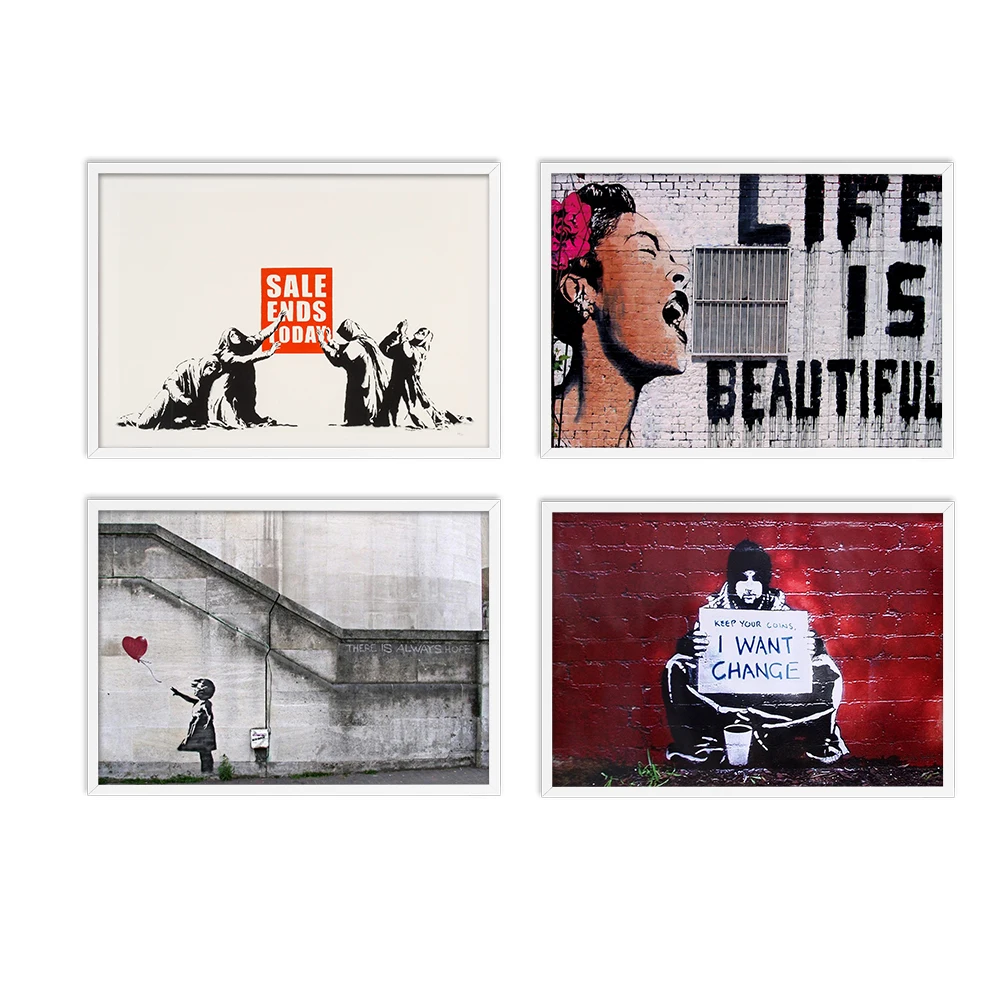 

Abstract Banksy Graffiti Canvas Art Print Paintings Wall Art Poster Decoration Pictures For Living room wall art Home Decorative