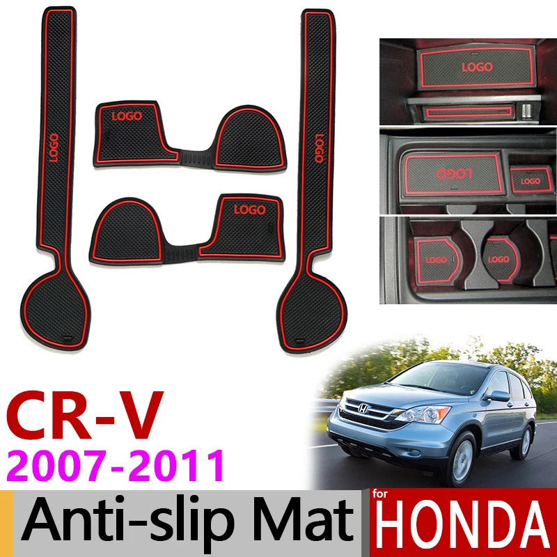 Anti Slip Gate Slot Mat Rubber Coaster for Honda CR V CRV 2007 2008