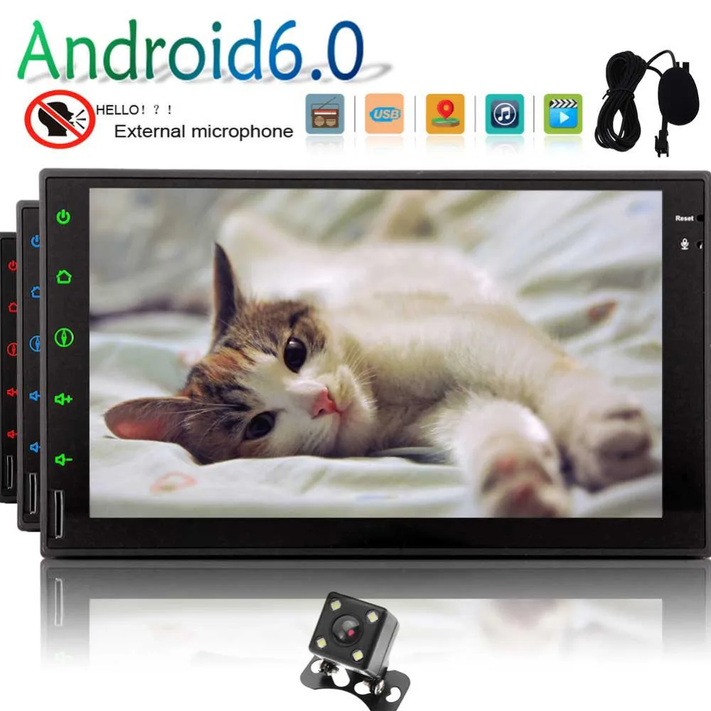 

Support GPS Navigation SWC DVR CAM-IN 1080P Mirror link Wifi 3G 7 Inch Octa Core Android 6.0 Head Unit Eincar 2 din Vehicle Aut