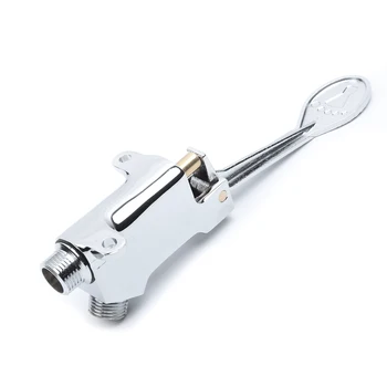

Silver Floor Foot Pedal Control Switch Tap Valves Faucet Basin Single Cold Water