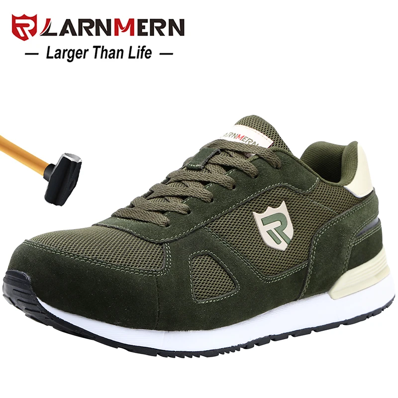 $26.99 Larnmern Mens Steel Toe Work Safety Shoes For Men Lightweight Breathable Anti-Smashing Non-Slip Ref
