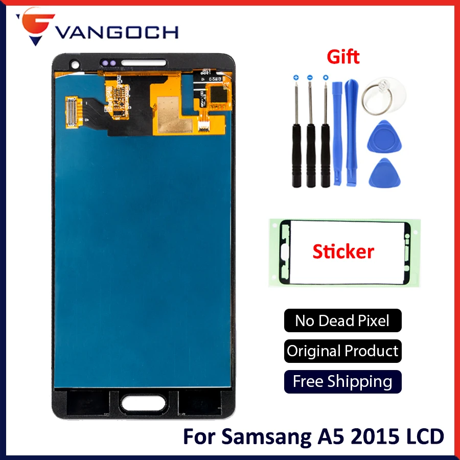 

SUPER AMOLED For Samsung Galaxy A5 2015 A500 A500F A500FU A500H A500M LCD Digitizer Assembly Replacement with Bright Adjustment