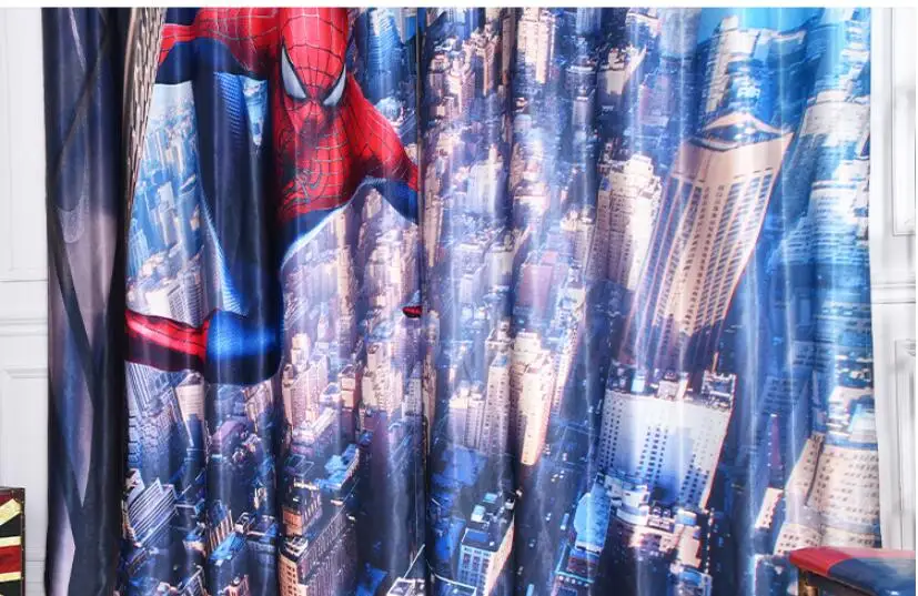 Новые Современные тканевые затемненные занавески с изображением Человека-паука для детской комнаты, занавески с принтом для мальчиков, занавески для спальни, занавески для спальни