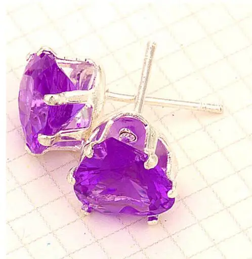 6 цветов популярные серьги в форме сердца с кристаллами для девочек