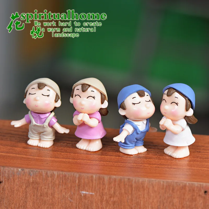 

2 Pcs Cute Couple for Mininature Succulents Potted Plant Decoration