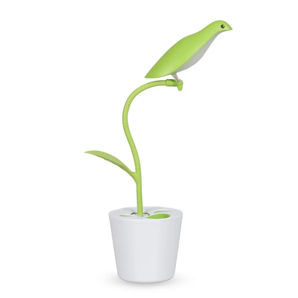 

LED Desk Lamp Rechargeable with Light Touch Switch Plant Bird Adjustable Brightness Foldable Eyes Care Charger Lamp for Kid Gift