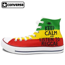 Colour Sneakers Women Men Converse All Star Reggae Music Design Custom Hand Painted Shoes High Top Man Woman Skateboarding Shoes