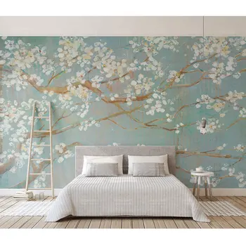 

Hotel Home Decor Wall Papers Flowers Wall Painting Living Room Bedroom Wallcovering Murals Self Adhesive Vinyl / Silk Wallpaper