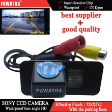 FUWAYDA CAR REAR VIEW SOSTEGNO D’INVERSIONE SONY CHIP CAMERA PER FORD MONDEO/FIESTA/KUGA/FOCUS (2 carrelli)/S-max/CHIA-X IMPERMEABILE HD