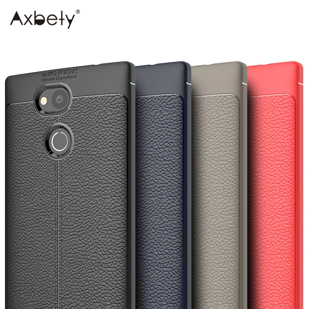 Axbety Роскошный чехол для телефона sony Xperia L2 личи мягкий силиконовый гелевый Чехол