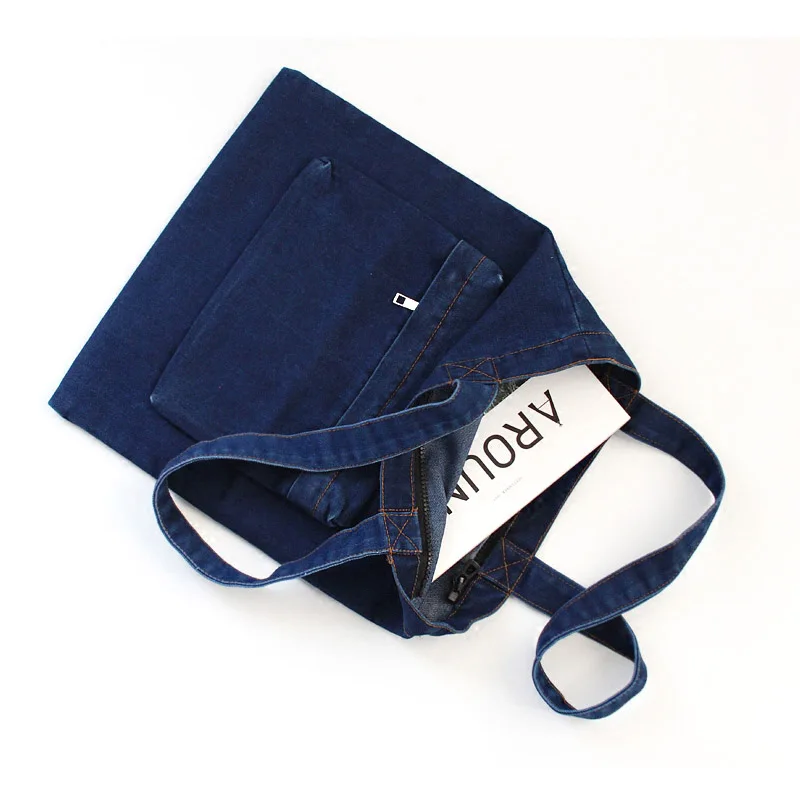 

Yesello Women Canvas Handbag Ladies Casual Shoulder Bag Foldable Reusable Shopping Beach Bags Female Cotton Cloth Tote