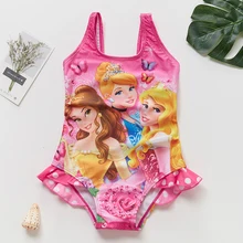 Новинка года; одежда для купания для девочек; цельный купальный костюм для девочек; стиль принцессы; детская одежда для купания; детский Beachwear-ST157 с героями мультфильмов